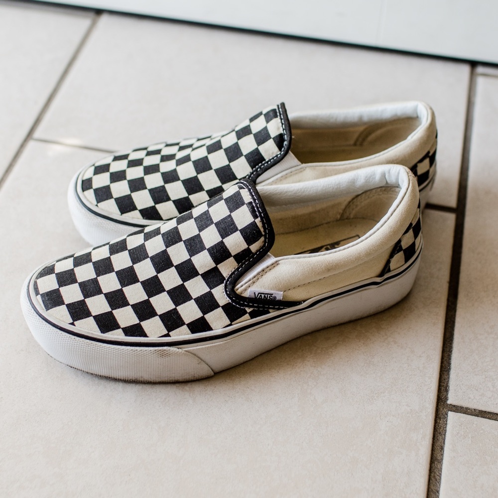 Vans White Checkerboard Slip-On Sneaker